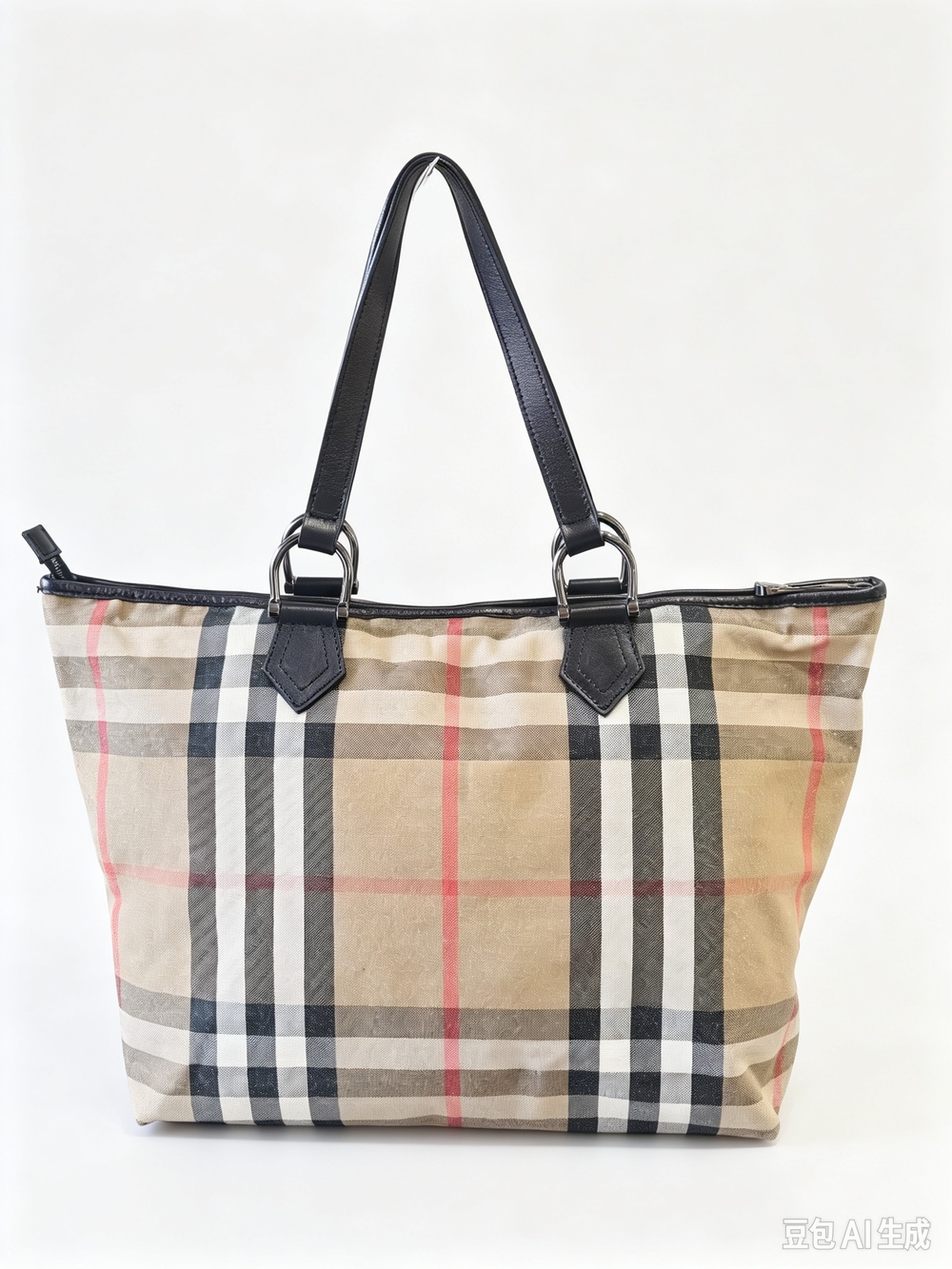 Burberry Classic Nova Check Zip‑Top Tote Bag